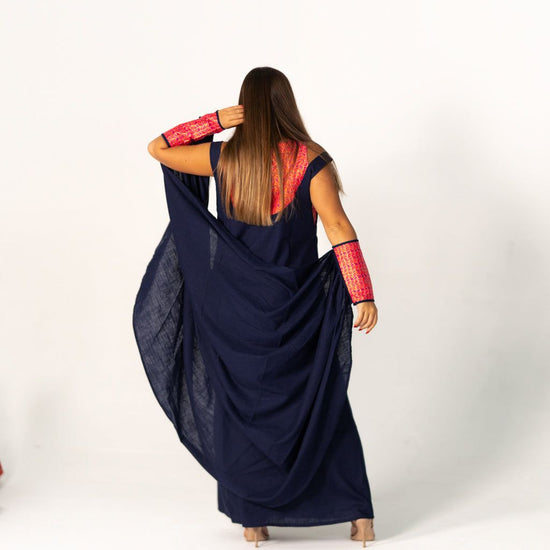 BYSARAD | THE CALYPSO 2-PIECE KAFTAN SET - NAVY & FUCHSIA