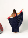 BYSARAD | THE CALYPSO 2-PIECE KAFTAN SET - NAVY & FUCHSIA