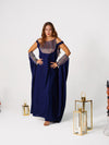 BYSARAD | THE CALYPSO 2-PIECE KAFTAN SET - NAVY & GOLD