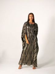 BYSARAD | THE CLIO KAFTAN DRESS - METALLIC BLACK