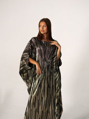 BYSARAD | THE CLIO KAFTAN DRESS - METALLIC BLACK