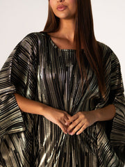 BYSARAD | THE CLIO KAFTAN DRESS - METALLIC BLACK