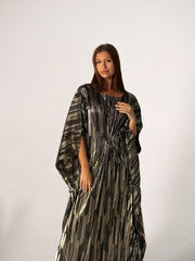 BYSARAD | THE CLIO KAFTAN DRESS - METALLIC BLACK