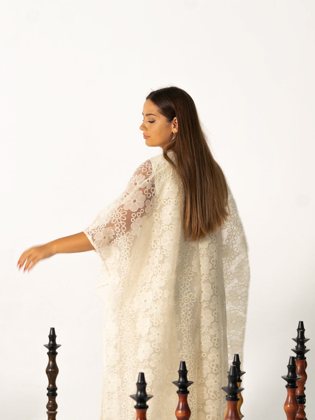 BYSARAD | THE ERIS 2-PIECE ABAYA SET - OFF WHITE