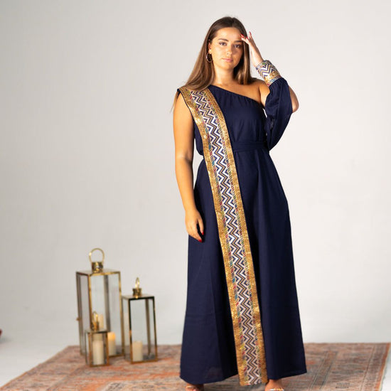 BYSARAD | THE GAIA KAFTAN DRESS - NAVY