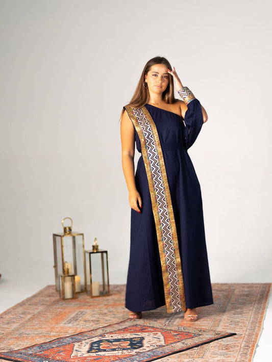 BYSARAD | THE GAIA KAFTAN DRESS - NAVY