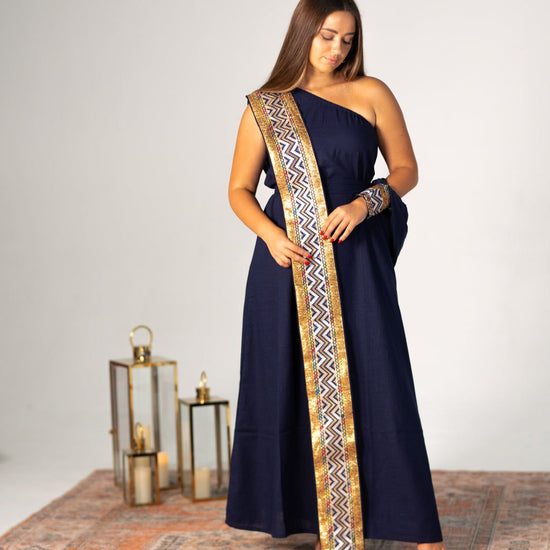BYSARAD | THE GAIA KAFTAN DRESS - NAVY