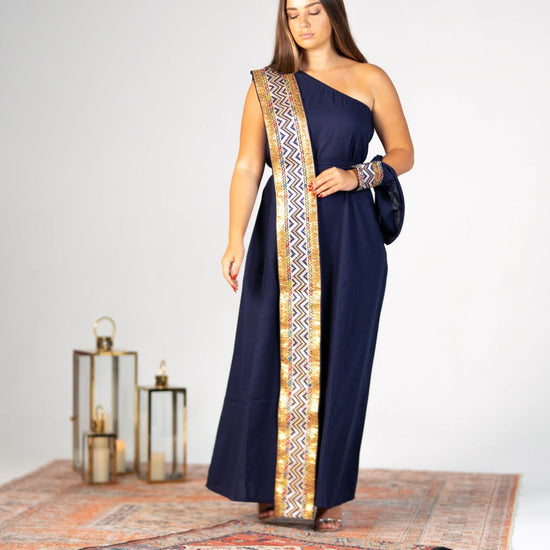 BYSARAD | THE GAIA KAFTAN DRESS - NAVY