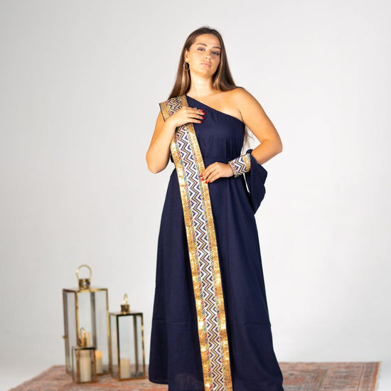 BYSARAD | THE GAIA KAFTAN DRESS - NAVY