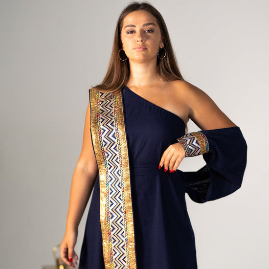 BYSARAD | THE GAIA KAFTAN DRESS - NAVY