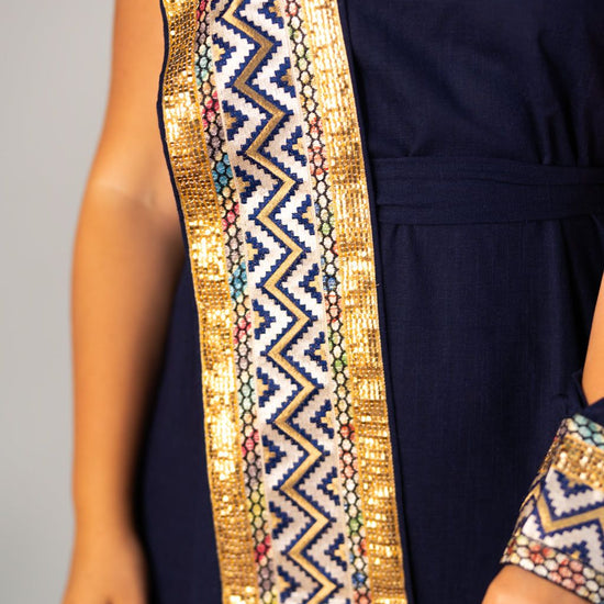 BYSARAD | THE GAIA KAFTAN DRESS - NAVY