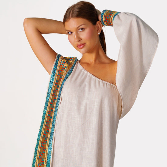 BYSARAD | THE GAIA KAFTAN DRESS - OFF WHITE