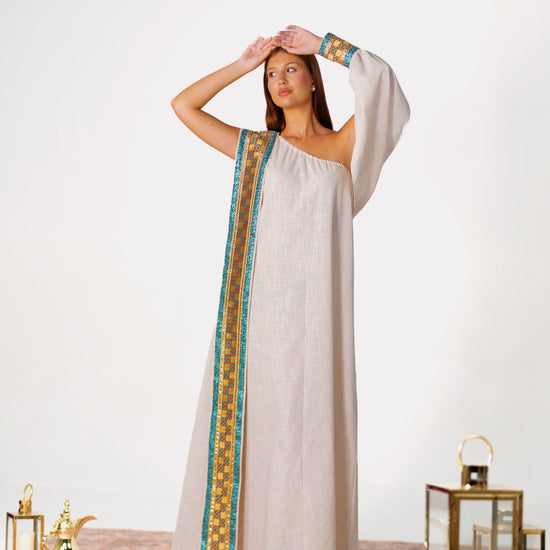 BYSARAD | THE GAIA KAFTAN DRESS - OFF WHITE