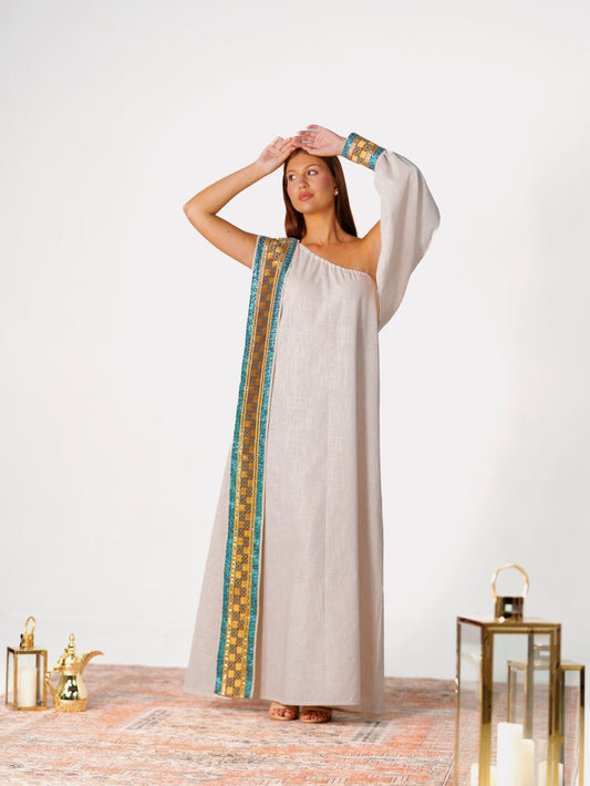 BYSARAD | THE GAIA KAFTAN DRESS - OFF WHITE