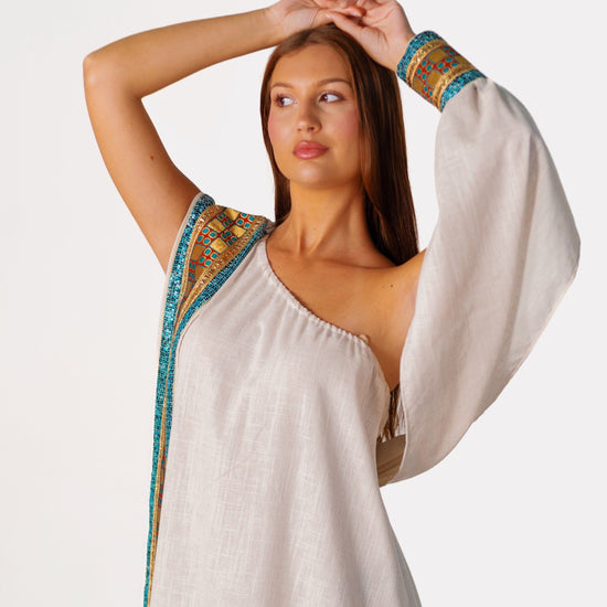 BYSARAD | THE GAIA KAFTAN DRESS - OFF WHITE