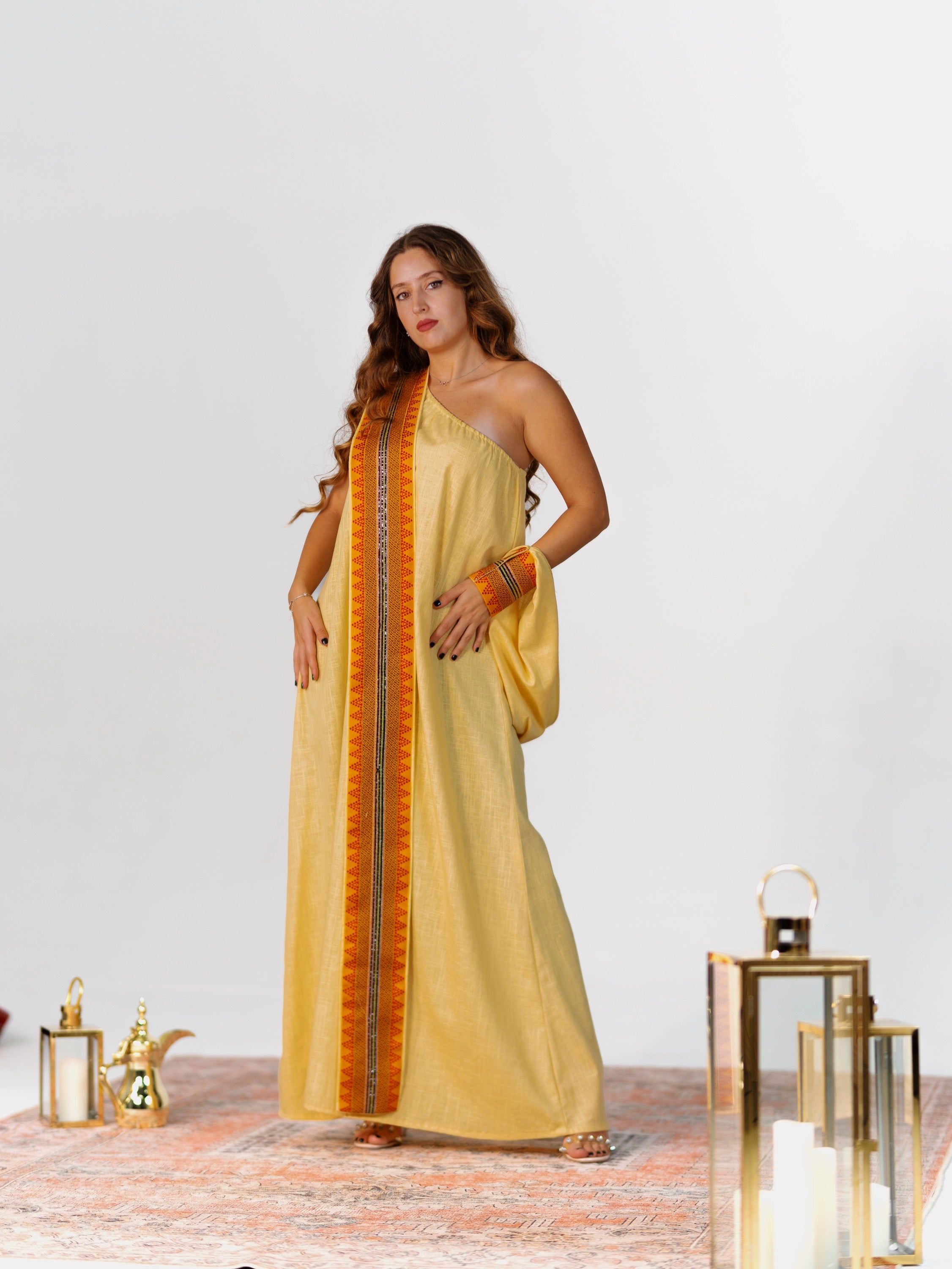 BYSARAD | THE GAIA KAFTAN DRESS - YELLOW