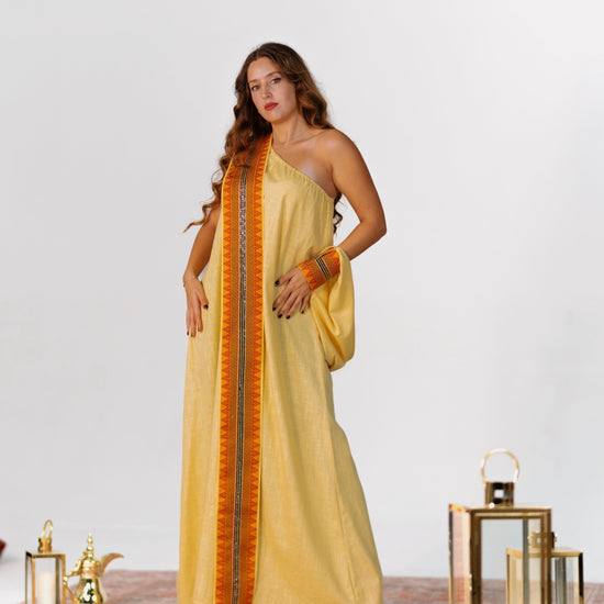 BYSARAD | THE GAIA KAFTAN DRESS - YELLOW