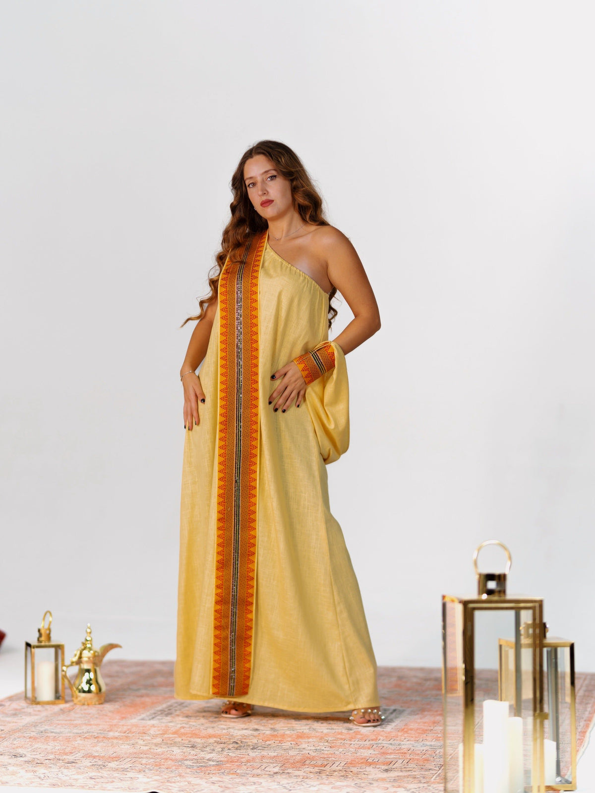 BYSARAD | THE GAIA KAFTAN DRESS - YELLOW