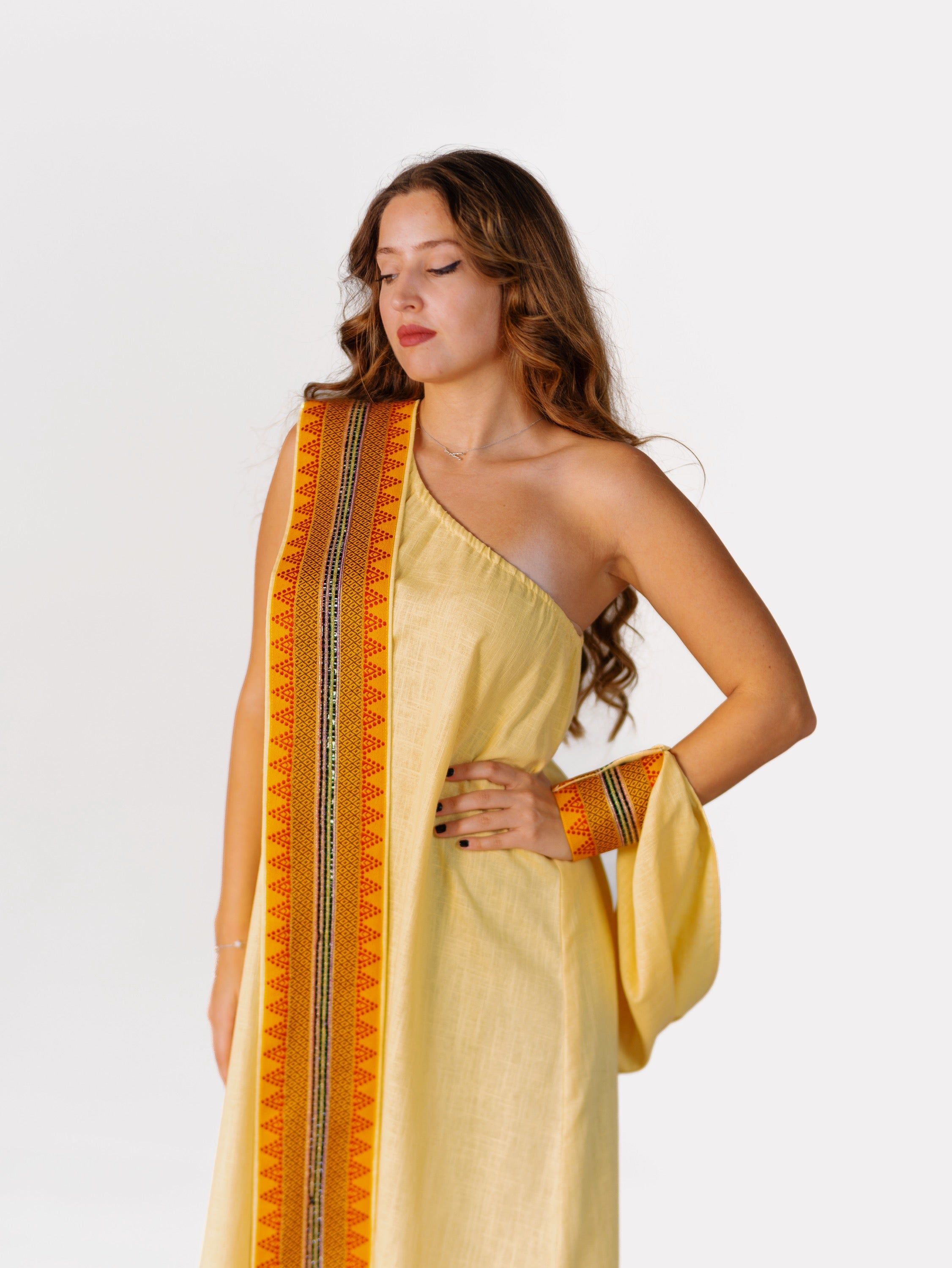 BYSARAD | THE GAIA KAFTAN DRESS - YELLOW