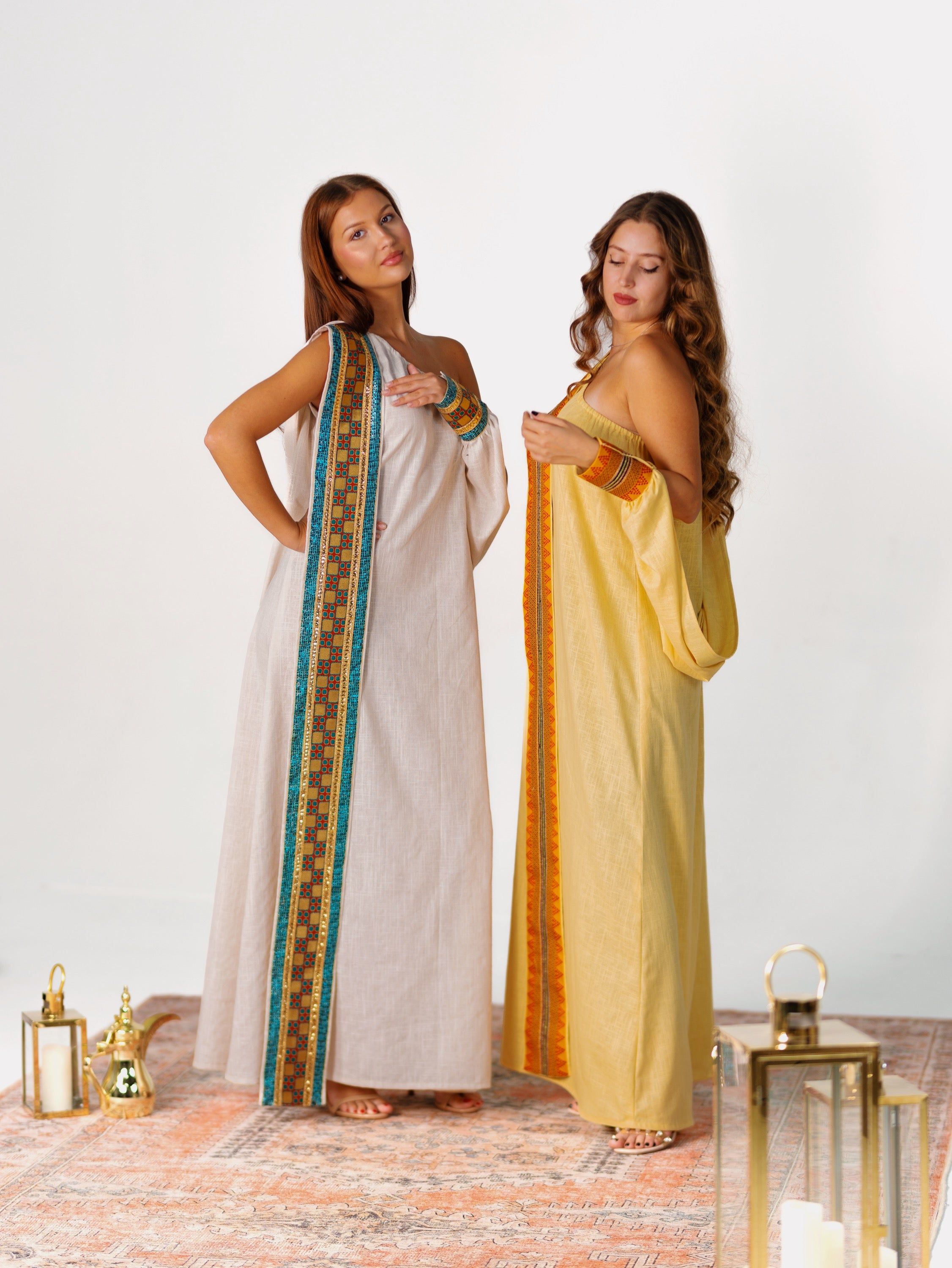 BYSARAD | THE GAIA KAFTAN DRESS - YELLOW