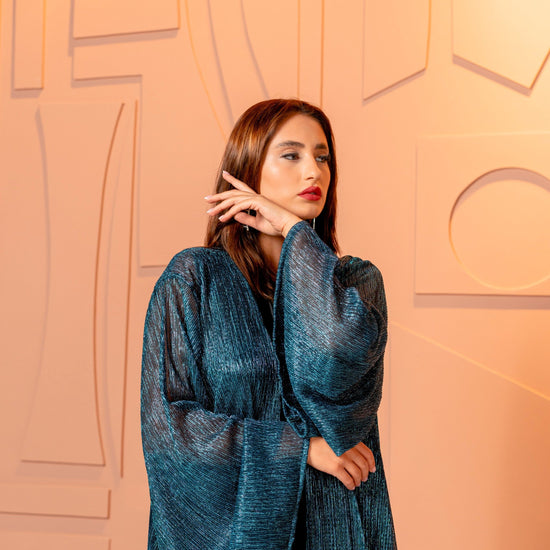 BYSARAD | THE MAHRA ABAYA - BLUE SHIMMER