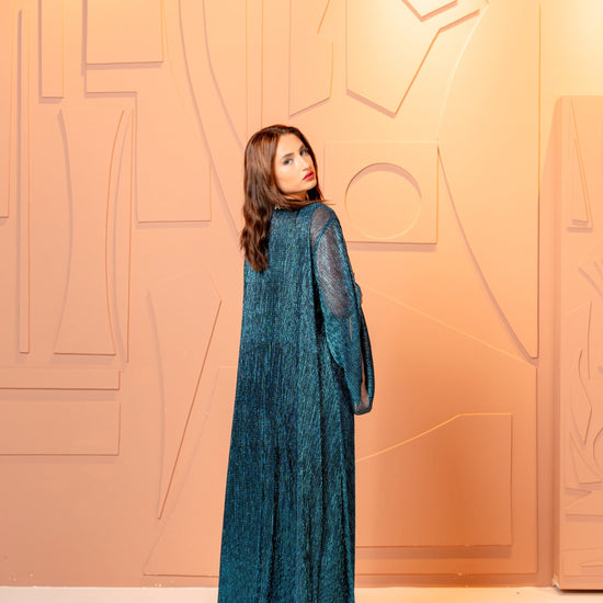 BYSARAD | THE MAHRA ABAYA - BLUE SHIMMER