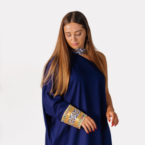 BYSARAD | THE MAIA KAFTAN DRESS - NAVY