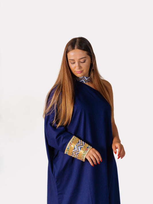 BYSARAD | THE MAIA KAFTAN DRESS - NAVY