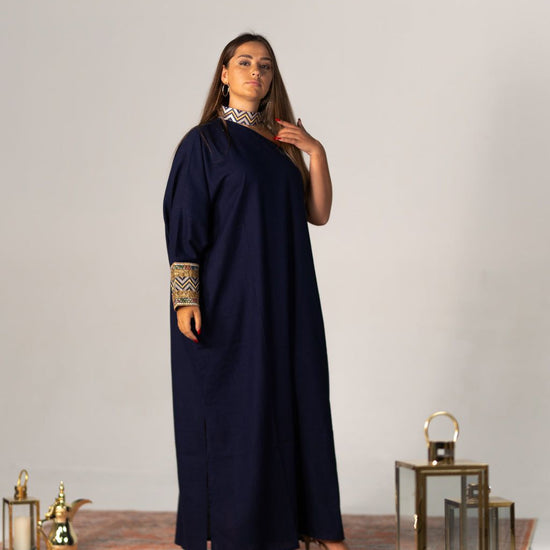 BYSARAD | THE MAIA KAFTAN DRESS - NAVY
