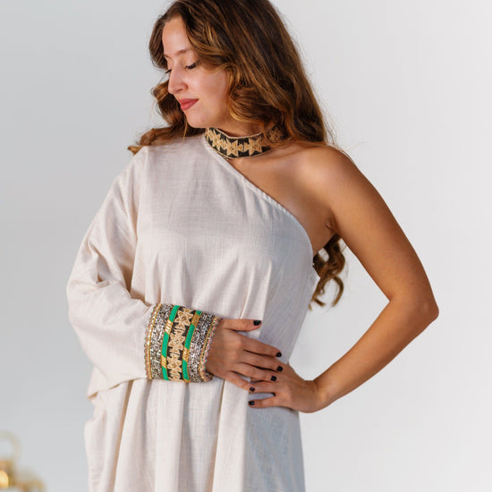 BYSARAD | THE MAIA KAFTAN DRESS - OFF WHITE
