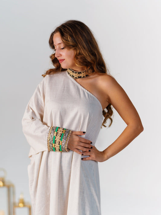 BYSARAD | THE MAIA KAFTAN DRESS - OFF WHITE