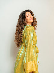 BYSARAD | THE MARIYA ABAYA - METALLIC LIME