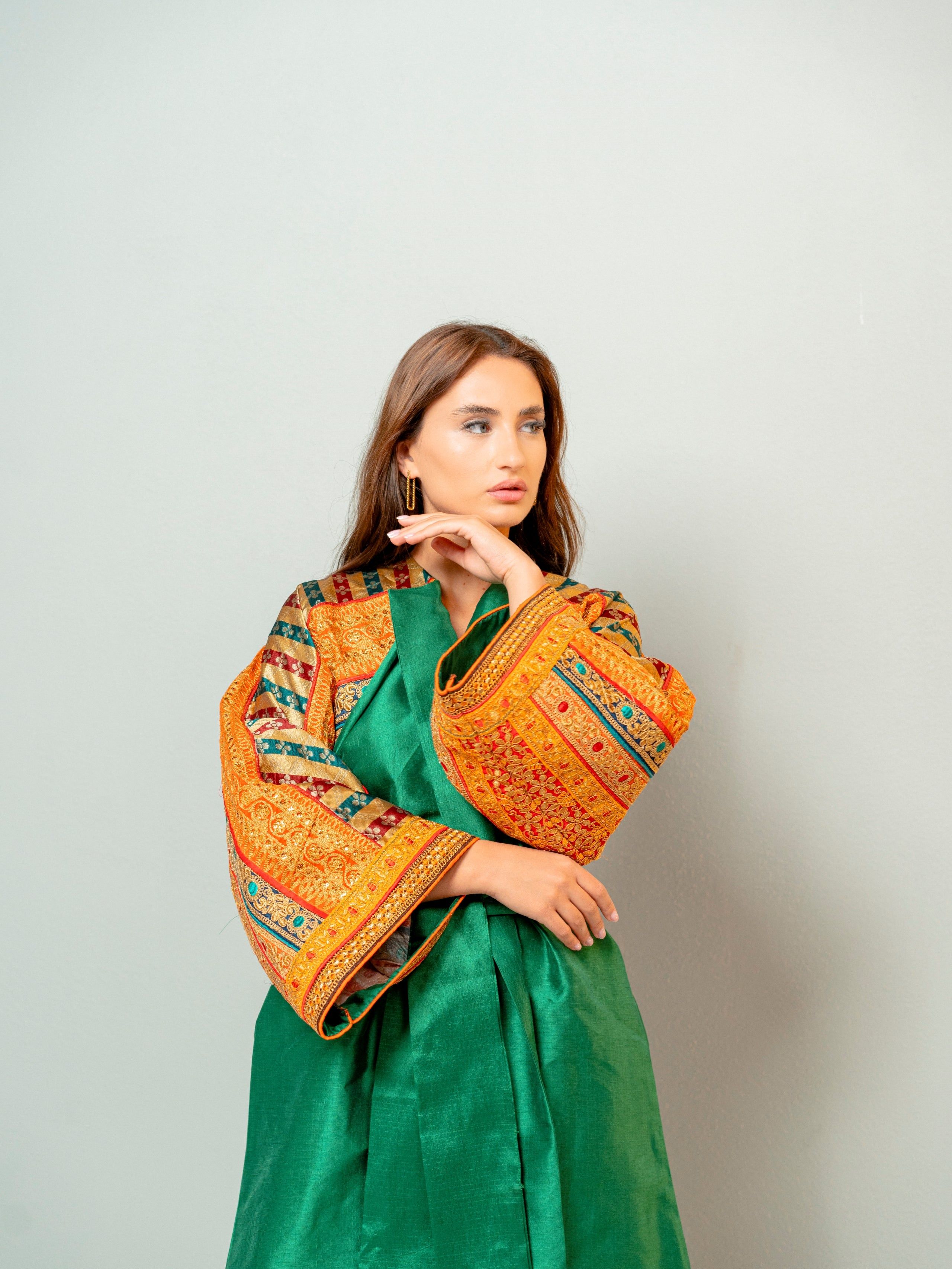 BYSARAD | THE RAJWA ABAYA - EMERALD GREEN