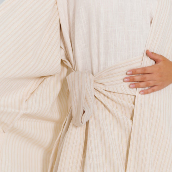 BYSARAD | THE RHEA 3-PIECE ABAYA SET - CREME