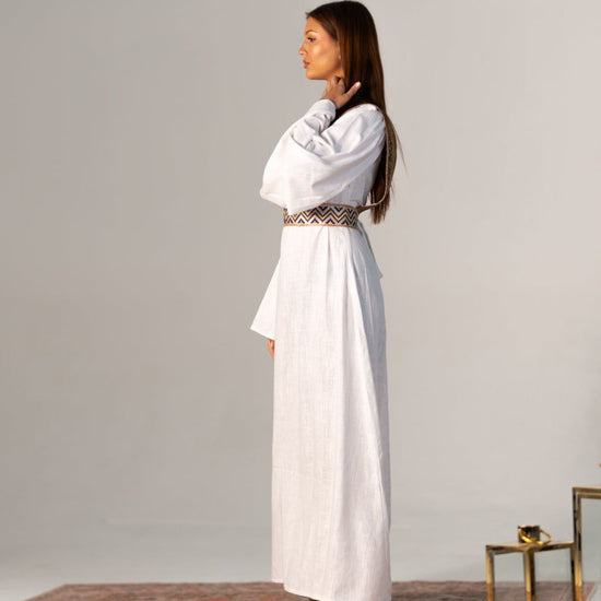 BYSARAD | THE SELENE 2-PIECE KAFTAN DRESS - OFF WHITE