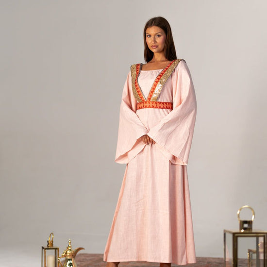 BYSARAD | THE SELENE 2-PIECE KAFTAN DRESS - PINK