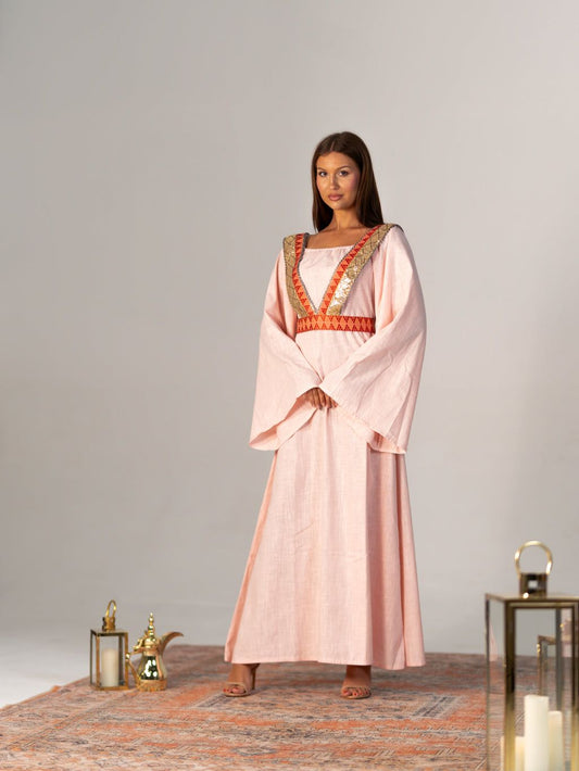 BYSARAD | THE SELENE 2-PIECE KAFTAN DRESS - PINK