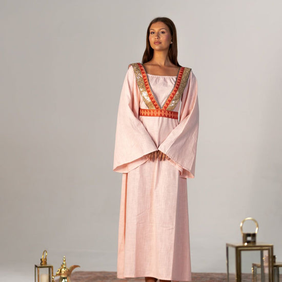 BYSARAD | THE SELENE 2-PIECE KAFTAN DRESS - PINK