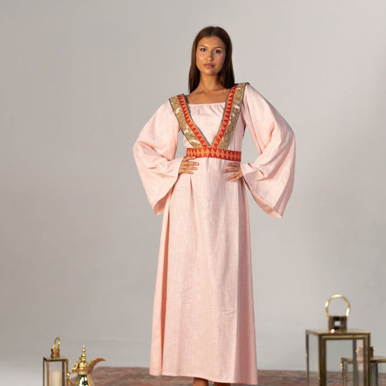 BYSARAD | THE SELENE 2-PIECE KAFTAN DRESS - PINK