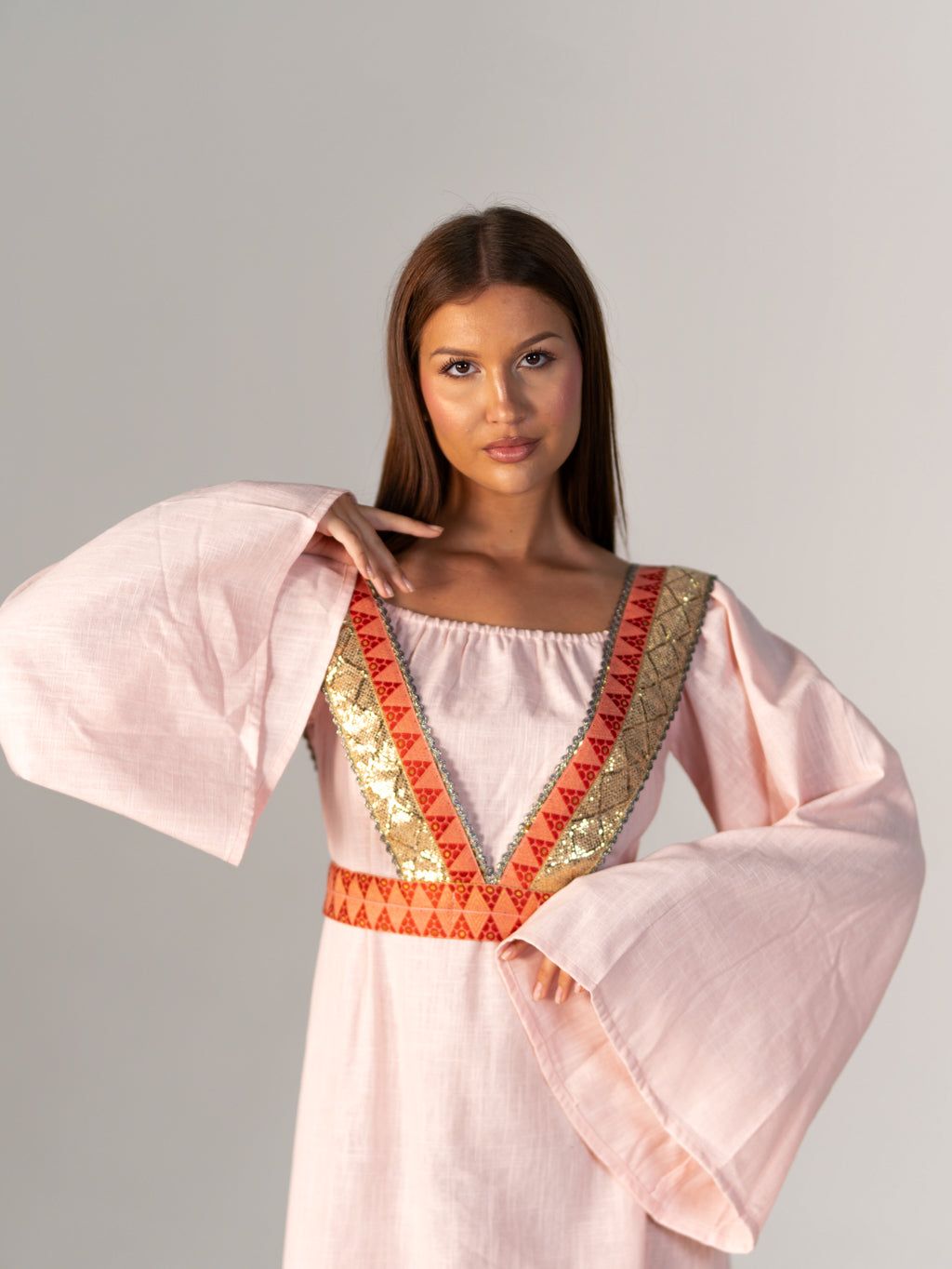 BYSARAD | THE SELENE 2-PIECE KAFTAN DRESS - PINK