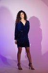 BYSARAD | VELVET SEQUIN LONG SLEEVE MINI DRESS