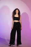 BYSARAD | VELVET SEQUIN PANTS & CROP TOP SET - DARK GREEN