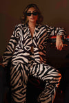 BYSARAD | ZEBRA FAUX SUEDE PANTS & BLAZER SET