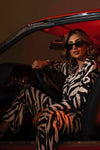 BYSARAD | ZEBRA FAUX SUEDE PANTS & BLAZER SET
