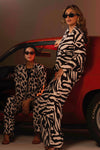 BYSARAD | ZEBRA FAUX SUEDE PANTS & BLAZER SET