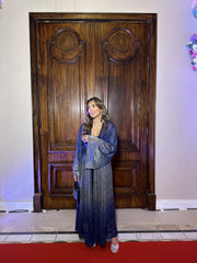 THE MAHRA ABAYA - BLUE OMBRE SHIMMER